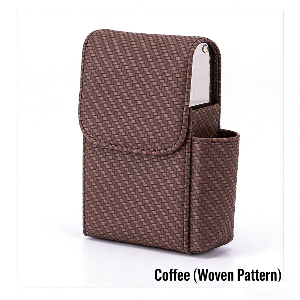 Portable PU Leather Cigarette Case Cover Gas Lighter Holder Box Waist Pocket Pack Belt Bag Smoking Accessories Gadgets for Men