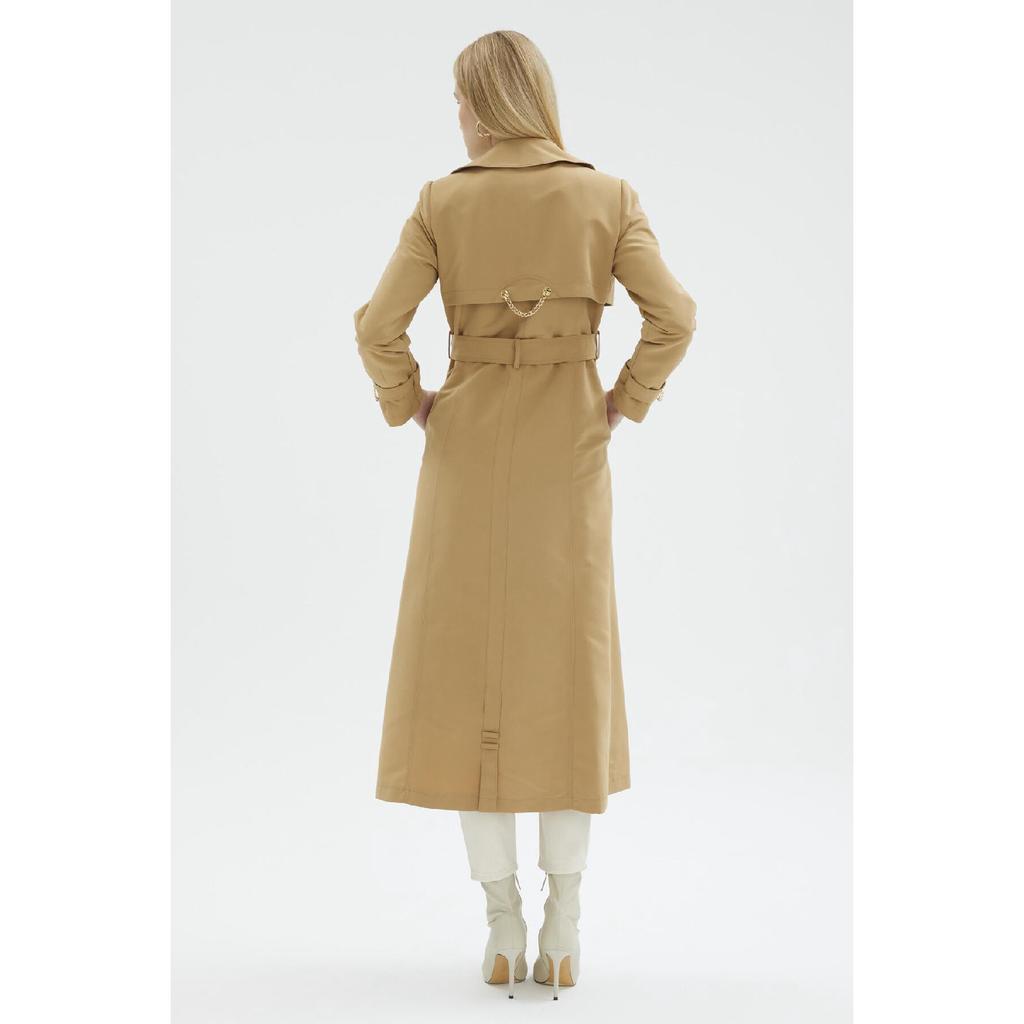 Łańcuszek i pasek Szczegółowy czarny trencz 12615