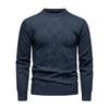 2026 New Men'S Casual Sweater Round Neck Long Sleeve Knitted Sweater Diamond Pattern Fashion Versatile Top
