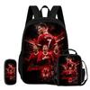 Zaino Sportivo Calcio Set 3 Pezzi Ronaldo Zaino Scolastico Imparare, Borsette da Viaggio per Matite, Borsa Pranzo, Zaino Stella del Calcio