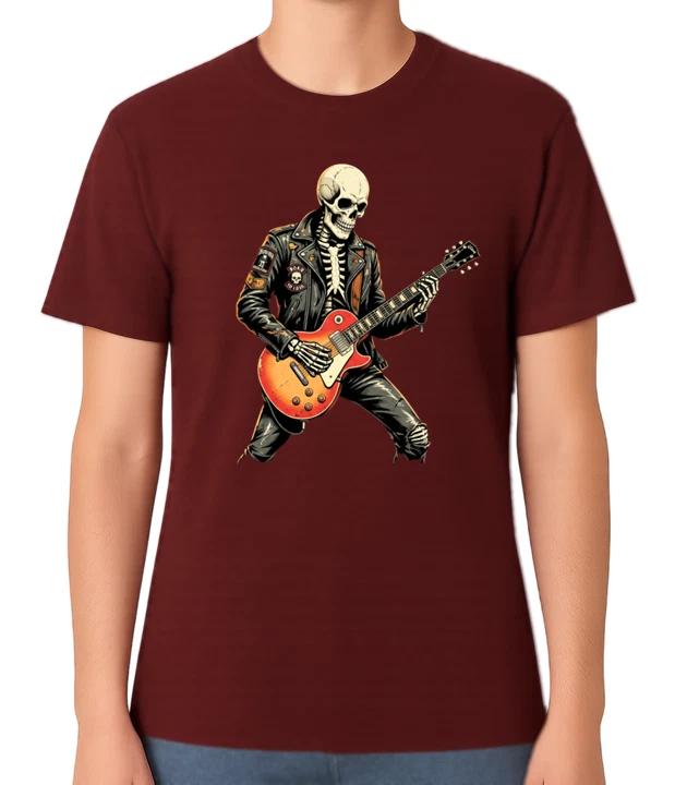 Skeleton Guitarist Rock Music T-Shirt Heavy Metal Skull Rocker Graphic Tee XXXL