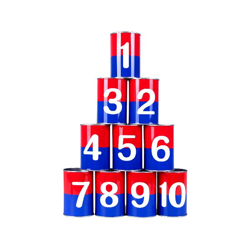 Cartoon Double-sided Number Bean Bag Toss Can Game Set, Parent-child & Team Building Throwing Toy