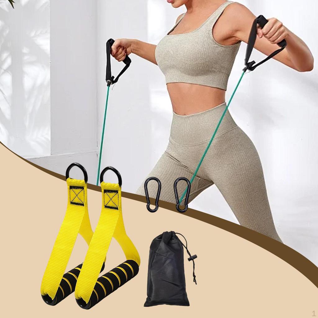 2 Exercise Handles for Resistance Bands, Strength Training Accessories, Pulley System, Heavy-duty