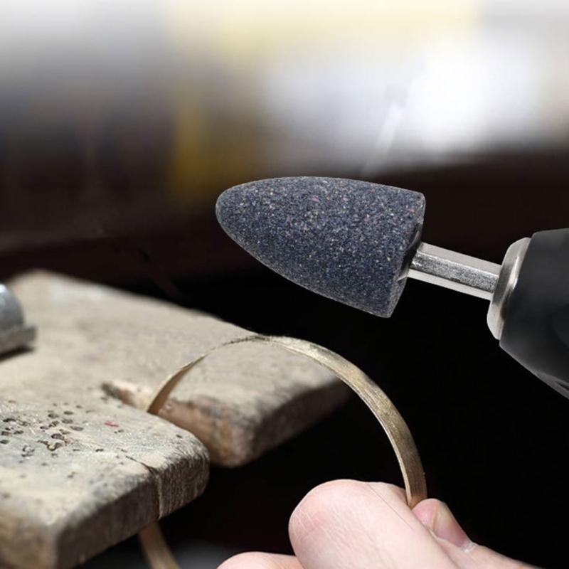 2Pcs Stone Polishing Grinding Wheel Hexagonal Shank Corundum Sharpening Head Drill Tool Machine Metal Grinder Rotating Cone