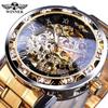 WINNER Transparent Mode Leuchtende Getriebe Bewegung Royal Design Männer Top Marke Luxus Männliche Mechanische Skeleton Armbanduhr