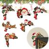 Seasonal Festive Store Display Wooden Christmas Door Topper 2D Flat Santa Claus Elk Snowman Cat Easy Install Frame Decor Corner Sign Funny