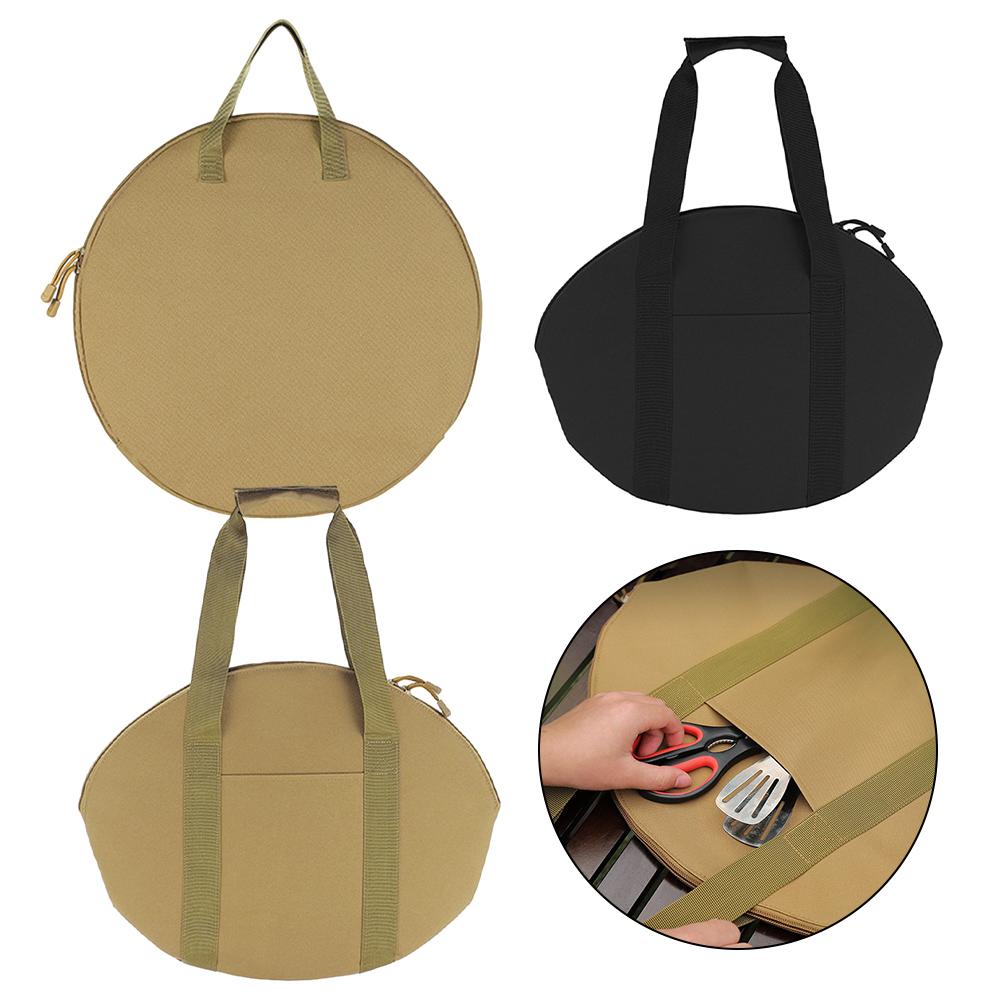 Portable Grill Pan Storage Bag Grill Covers Carry Bag Camping Steaks Grilled Pan Bags Picnic Cookware Pouch Frying Pan Organizer