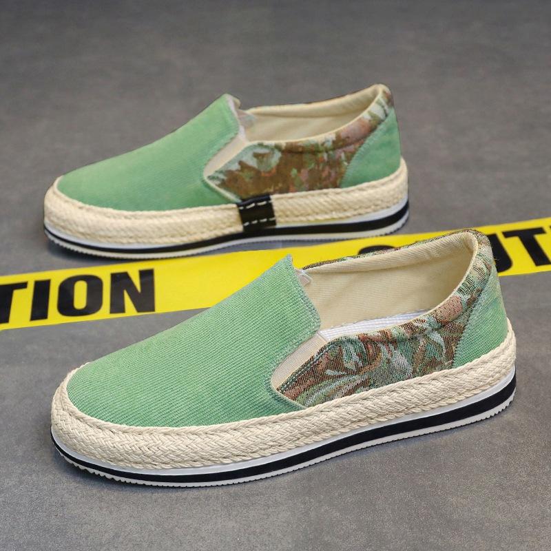 One-pedal men's shoes spring old Beijing cloth shoes men's lazy board shoes 2024 new fisherman canvas shoes student