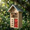 Natural Wooden Insect Hotel, Bee House For Garden, Garden Insect House For Ladybugs, Lacewings, Butterfly, Bee,