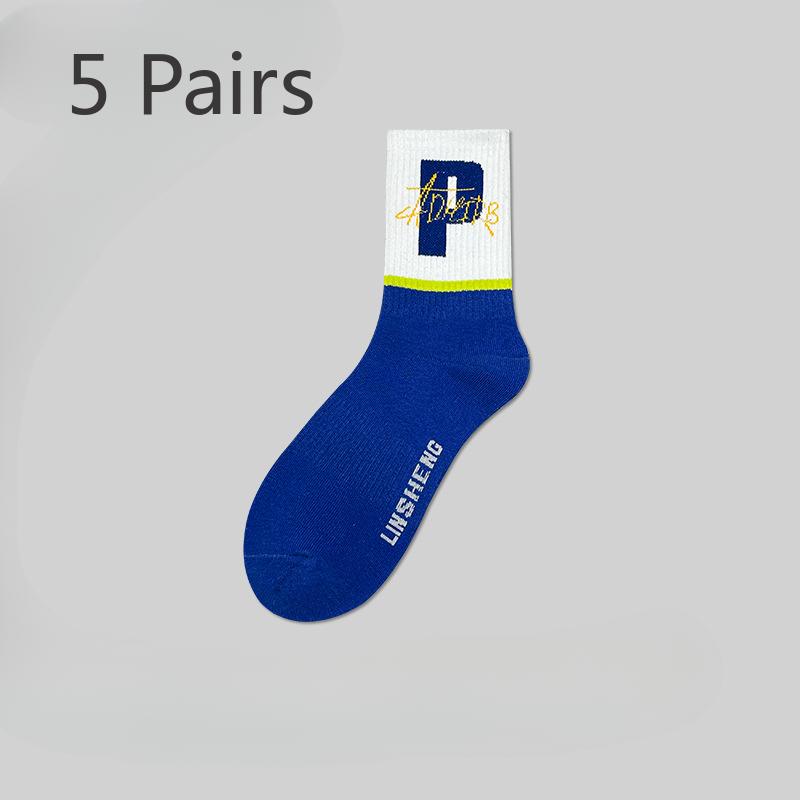 5 Pairs of Boys Summer Thin New Style Sports Basketball Sports Tube Socks