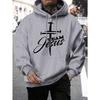 Team Jesus Letter Design Printing Men's Sweatshirt Fashion Warm Hooded Casual Pocket Hoodies Autumn Loose Streetwear