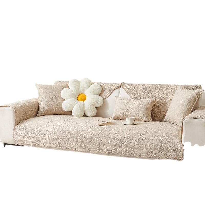 Cotton Sofa Cushion Four Seasons Universal Non-Slip Cotton Korean Pastoral Cushion Cover Cloth Sofa Cover Slipcover