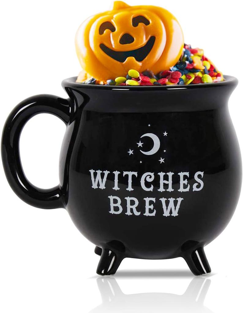 Hexenkessel Kaffeetasse, 300ml/10oz Keramik-Kaffeetassen, Niedliche Halloween-Wasserbecher, Sommer-Winter-Trinkgeschirr, Geburtstags-Halloween-Geschenke