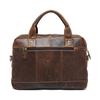 Fashion European and American Retro Style Men's Shoulder Bag Top-Grain Leather Business Briefcase Multi-Pocket Genuine Leather Men's Crossbody Bag