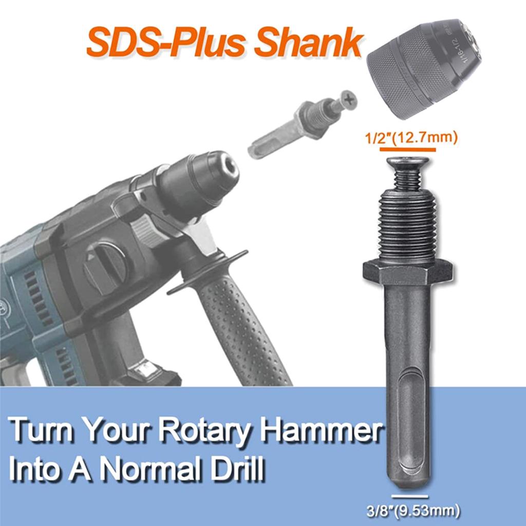 1/2'' Drill Chuck Converter for Impact Wrench / Driver / Rotary Hammer To Normal Drill 1/2-20UNF All Metal Clamp 2-13mm