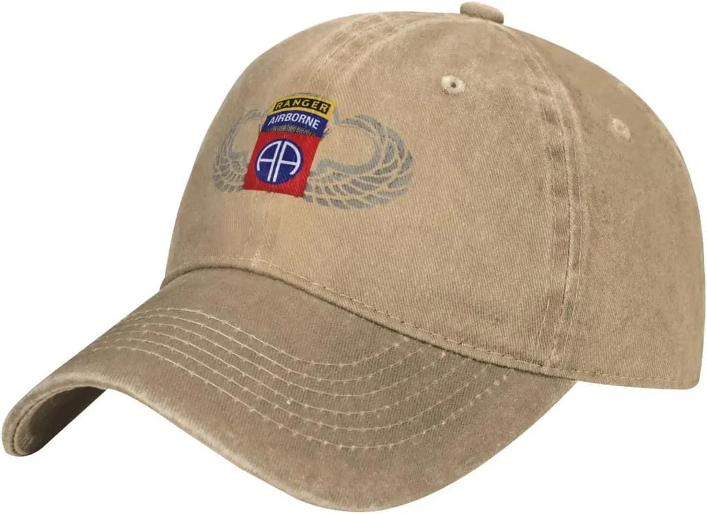 Nd Airborne Division with Ranger Cowboy Hats for Unisex Women Adjustable Washed Baseball Cap