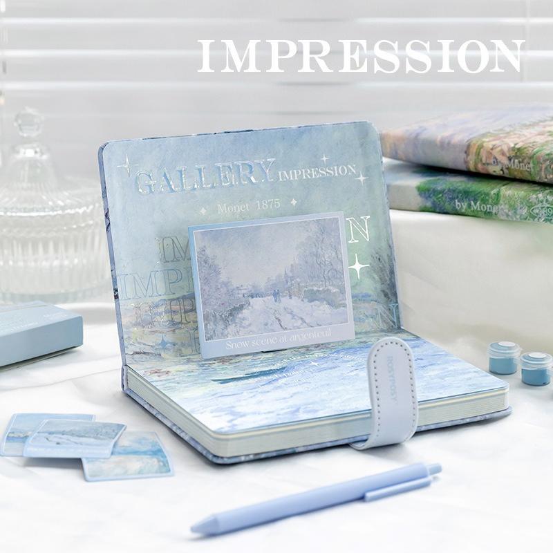 RosyPosy Soft Elegant Oil Painting Wind Magnetic Buckle Book Handmade Materials Student Supplies Color Inner Page Notebook