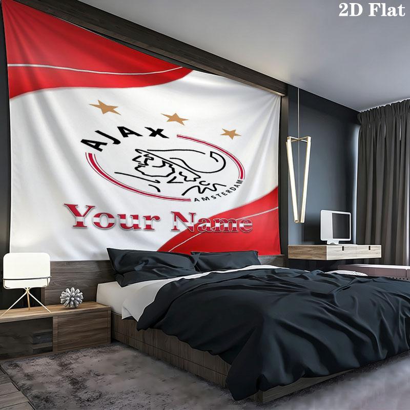 AFC Ajax Custom Name Wall Tapestry Aesthetic Wall Hanging Printed Fabric Blanket Decorative Tapestries for Bedroom Living Room Home Decor