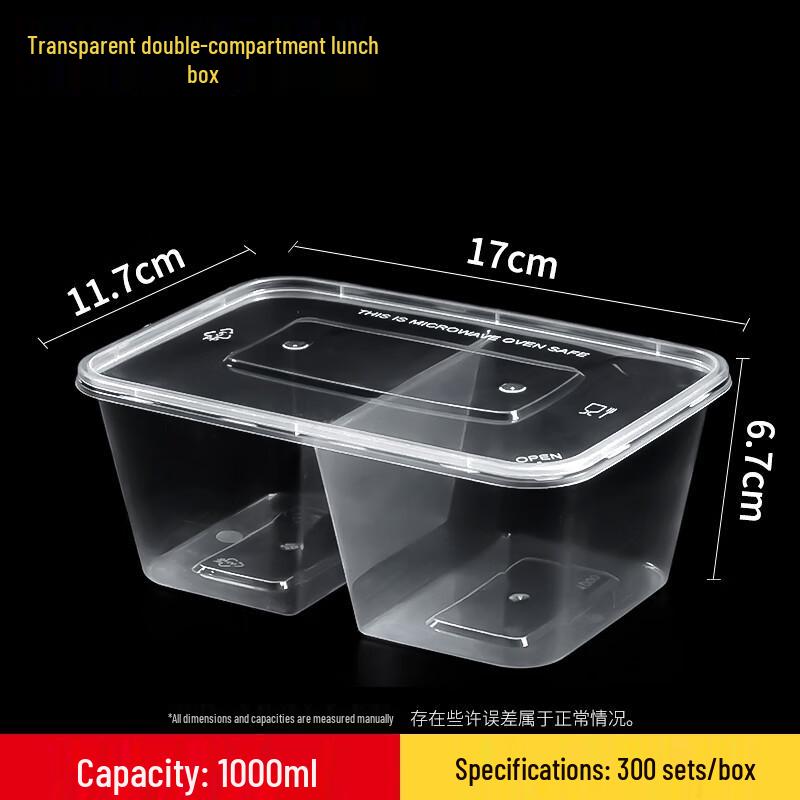 Disposable Two-Compartment Takeout Box