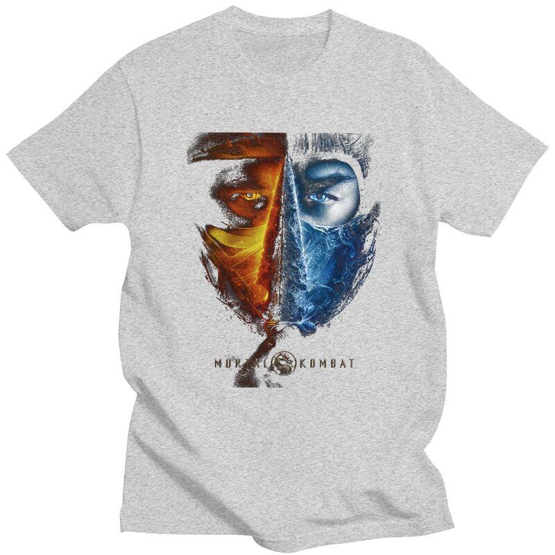 Individuelle Mortal Kombat Sub Zero Scorpion T-Shirts für Herren Reines Baumwoll-T-Shirt Tops Kampfspiel-T-Shirt Kurzarm Freizeit-T-Shirt