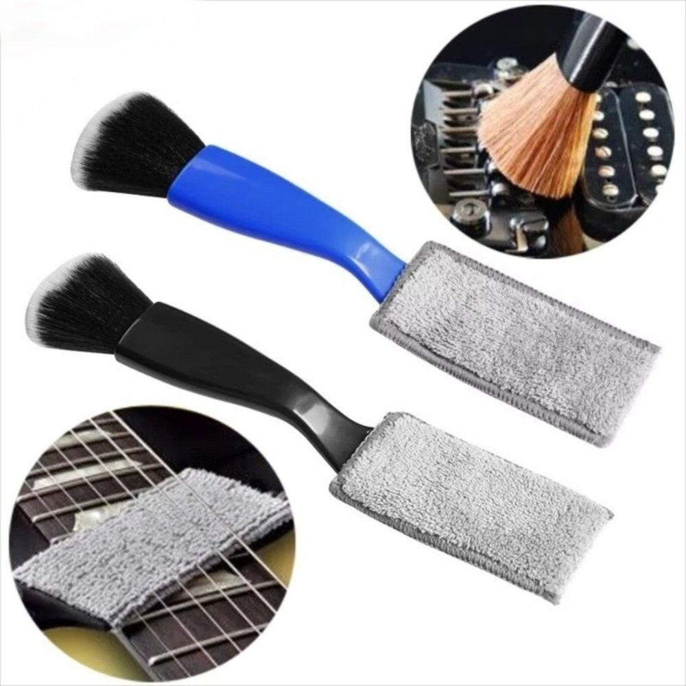 Multi-Purpose Fingerboard Cleaning Brush Double Head String Cleaning Dust Removal Brush Dust Removal Durable Guitar Care Brush