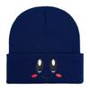 Cappello a Maglia Rosa con Viso Ricamato 3D Espressione di Kirby Carino Versatile Cappello in Filato