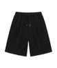 WEST GRAND BOULEVARD Curved Cut Wide One-Puck Sweat Shorts Black