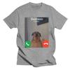 2026 Summer T Shirt Gustavo The Dog'S Funny Phone Call Graphic T-Shirt Black Casual Short Sleeve Round Neck Tee with Gustavo Is Calling