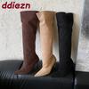 Mode Winter Herbst Mode Slipper Damen Kniehohe Stiefel mit dünnen Absätzen Schuhe Damen Moderne lange Stiefel Weibliche Pumps Schuhe