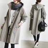 JKASHDK Giacche e cappotti con cappuccio a maniche lunghe a maniche lunghe autunno inverno stampa tinta unita moda casual da donna