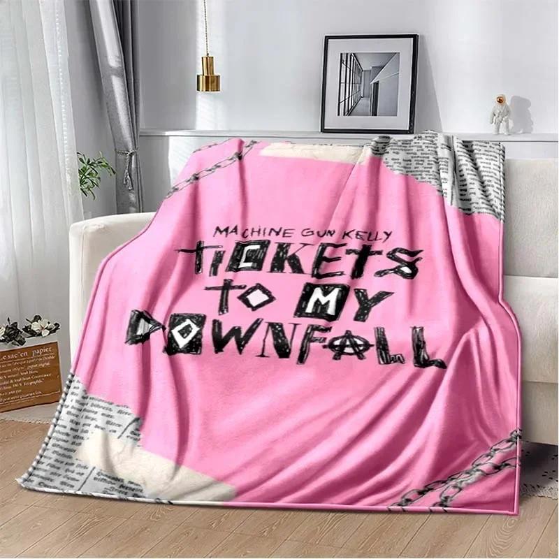 Machine Gun Kelly Poster Flannel Blanket Warm Music Art Throw for Bedroom Sofa Bed Travel Picnic Fan Gift