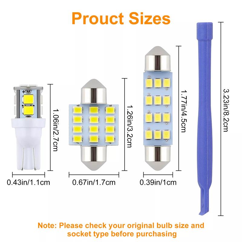 

24 шт. Универсальная светодиодная лампа T10 для автомобиля, белая, для салона автомобиля, купольная, для номерного знака, фестонная, для чтения карт, смешанный набор ламп