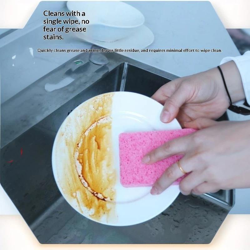 Thickened Wood Pulp Cotton Dishwashing Sponge Cloth Scouring Pad Absorbent Sponge Dishwashing Wipe