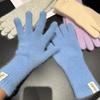 Full Finger Touch Screen Knitted Gloves Candy Colors Warm Riding Gloves  Men and Women
