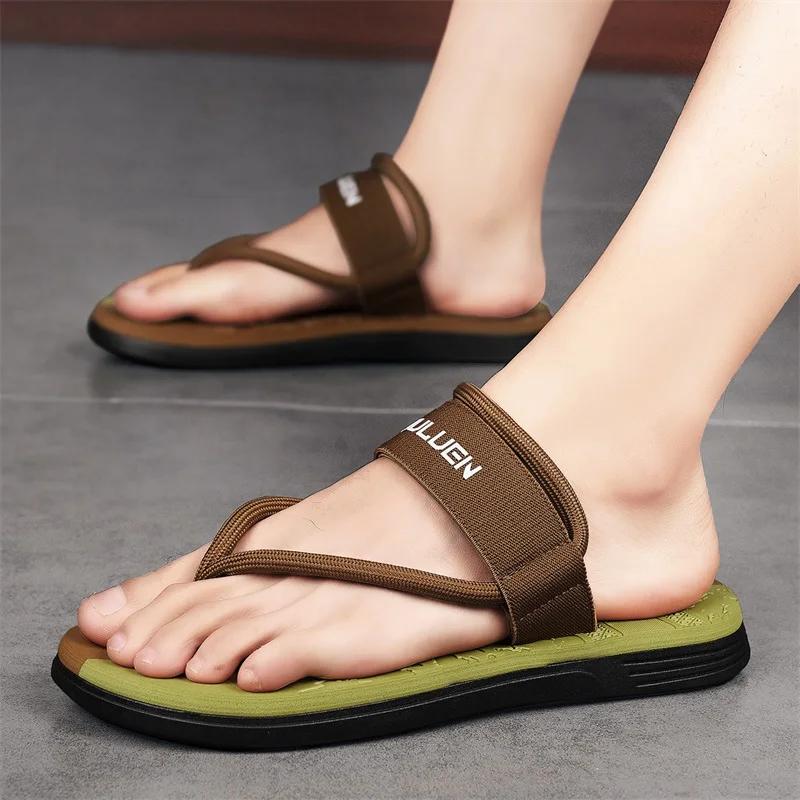 Fashion New Summer Fashion Men SandalsRoman Outdoor Beach Comfortable Shoes Flip Flops Slip On Flats Opened Toe Sports Slippers