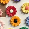 8Pcs Mini Resin Sunflower Refrigerator Magnet Colorful Flower Shape Fridge Magnet Memo Notes Photo Holder Home Kitchen Office