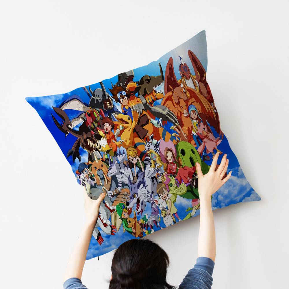 Anime D-Digimon A-Adventure Cushion Cover Inches Farmhouse Decor Home Throw Pillow Covers For Couch Decorations