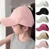 Kids Baseball Caps for Boys Girls Sun Hat Love Heart Hollow High Ponytail Caps Children Adjustable Baseball Caps for 4-12 Years