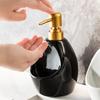 Modern Ceramic Hand Soap Dispenser with Pump , Dual In 1 Soap Holder , Dispenser, Elegant Bathroom Countertop Organizer for Home, Hotel, Spa