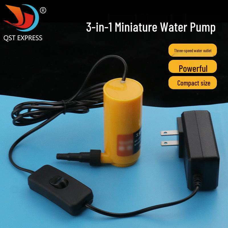 3-in-1 12V Micro Water Pump for Drill and Slotting Machine, 10m Submersible Pump