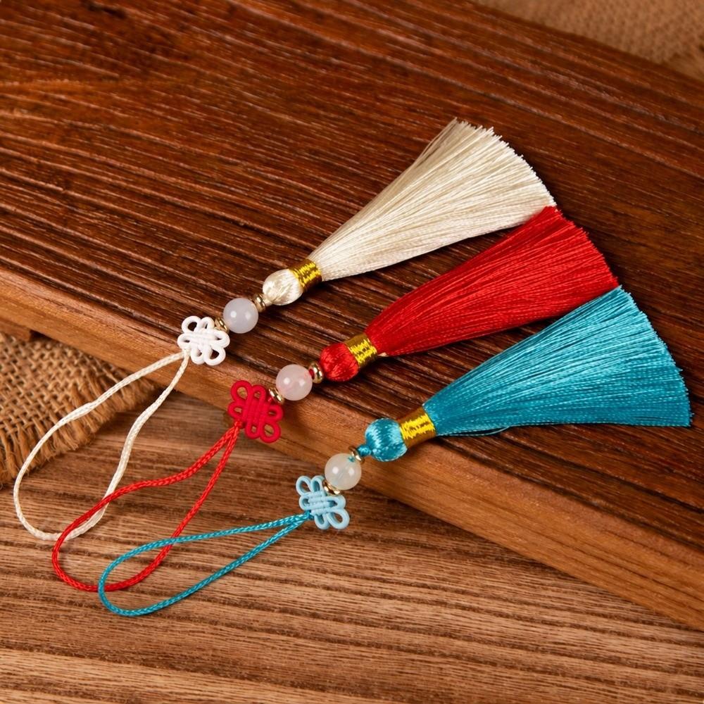 10PCS Multicolor Tassel Chinese Knot Tassels With Jade Beads Jade Beads Tassels For Jewelry Making