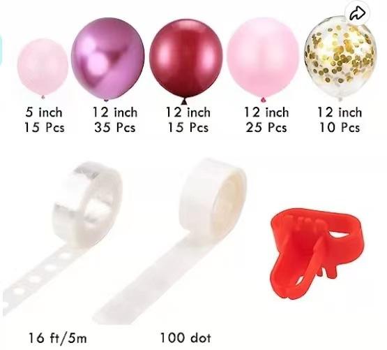 

Свадебная арка из воздушных шаров, набор, виноградно-красный, розовый, украшение из воздушных шаров для вечеринки по случаю дня рождения, набор цепочки из бордовых воздушных шаров Set as shown