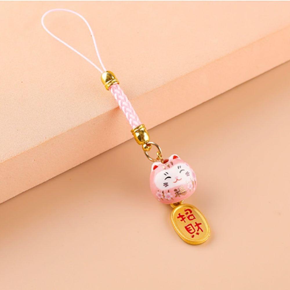 Rope Decor Hang Lanyard Phone Key Strap Lucky Cat Phone Straps Bag  Accessories