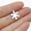 Mirror Polished Titanium Steel 15.5*12mm Snowflake Pendant Charm for DIY Christmas Necklace
