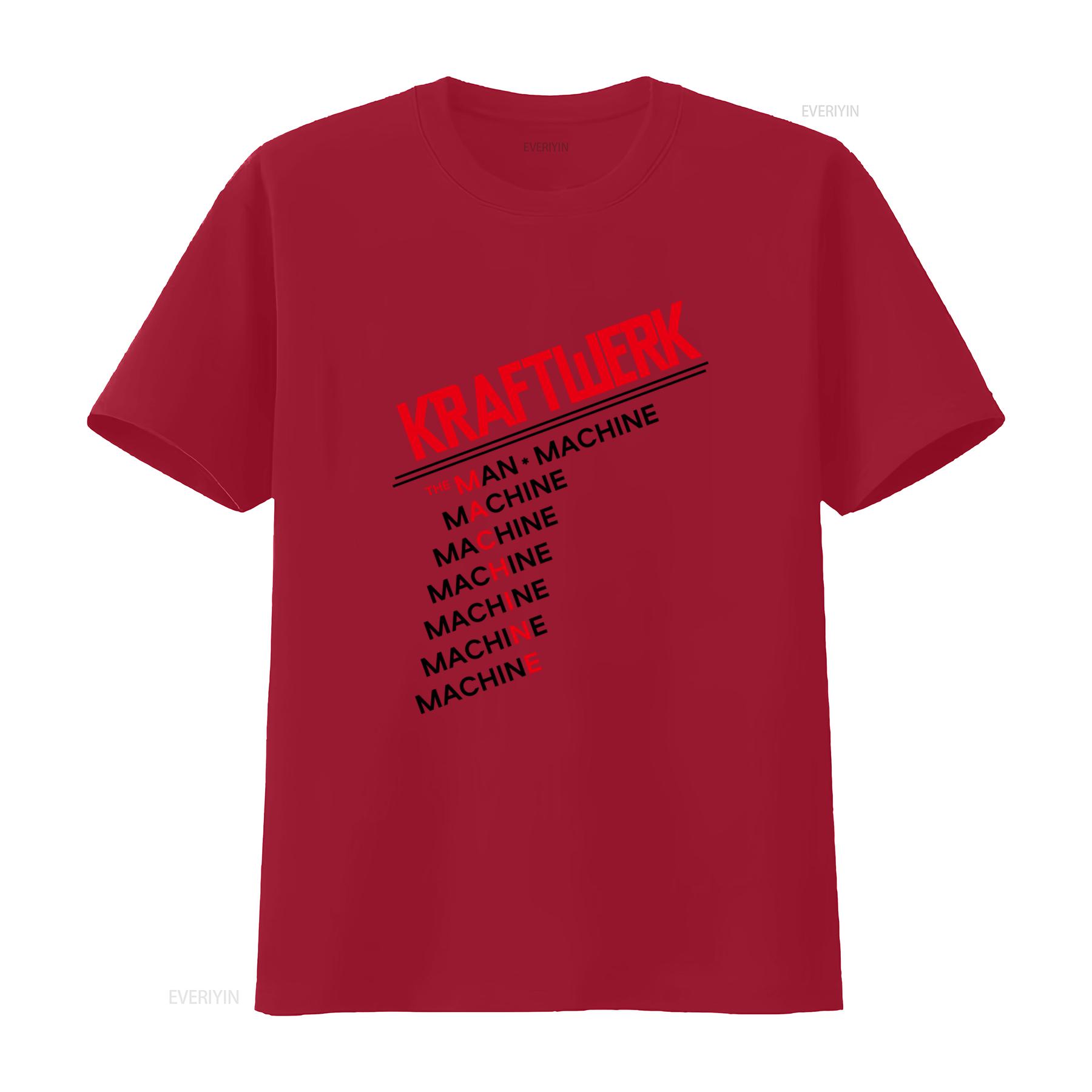 Kraftwerk The Man Machine T shirt Retro Style Music Band Print vintage Washed streetwear homme Versatile Stylish Comfortable S