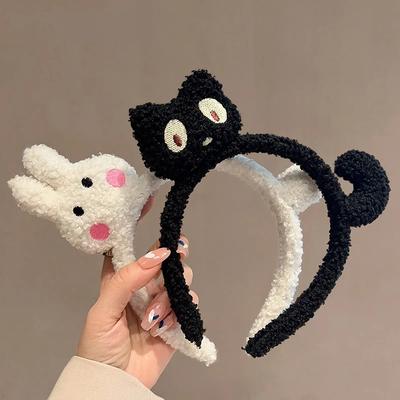 Nou Cerc de Păr Drăguț de Pluș cu Pisică pentru Fete Toamnă și Iarnă Bentițe Coreene Articole de Păr de Desene Animate Accesorii de Păr Ornamente