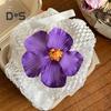 Women Hair Clip Vibrant Color Imitation Flower Decor Beach Vacation Hair Pin Party Wear Hair Accessory