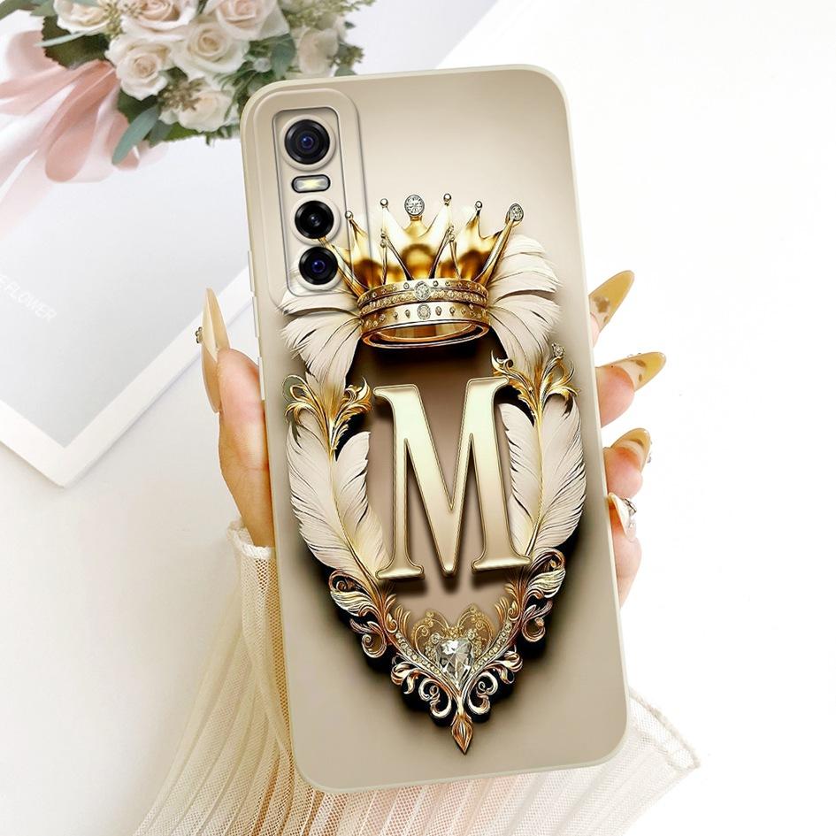 For Vivo Y73s 5G Case V2031A Cover Popular Initial Letters Soft Silicone Couple Phone Case For VivoY73s S7e Bumper V2031EA Funda