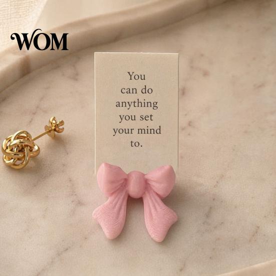 Soft Color Bow Decor Photo Stand, 3D Printed Mini Decorative Rack, Holder Handicraft Display Rack for DIY Crafts Gift Box Packaging Dollhouse