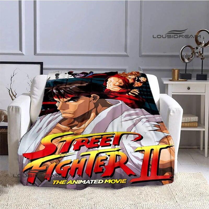 Classic Game Street Fighter Printed Blanket Flange Warm Blanket Bed Linings Home Travel Blanket Picnic Blanket Birthday Gift